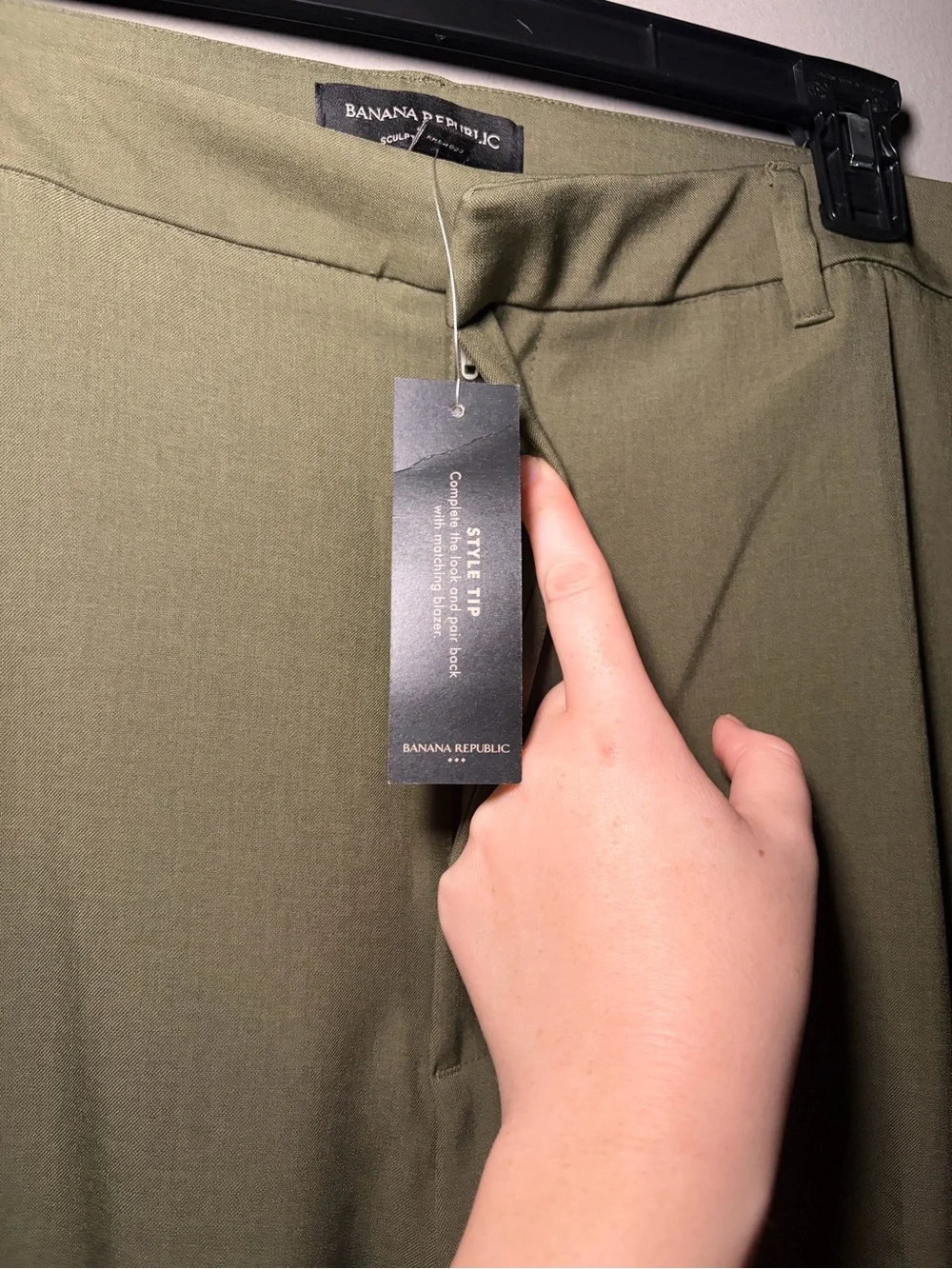 Banana Republic Sculpted Cropped Bootcut Pant 16 Long NWT Olive Green Stretch - Picture 9 of 16